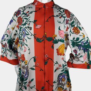 Vintage 1960s 70s Evelyn Pearson Floral Asian Dressing Gown Robe Butterflies GLA